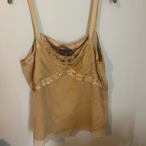 Gold Vintage Sequined Silk Camisole